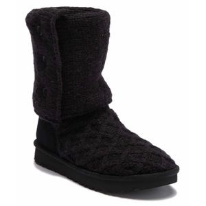 NEW NO BOX UGG Black Lattice Cardy Boots